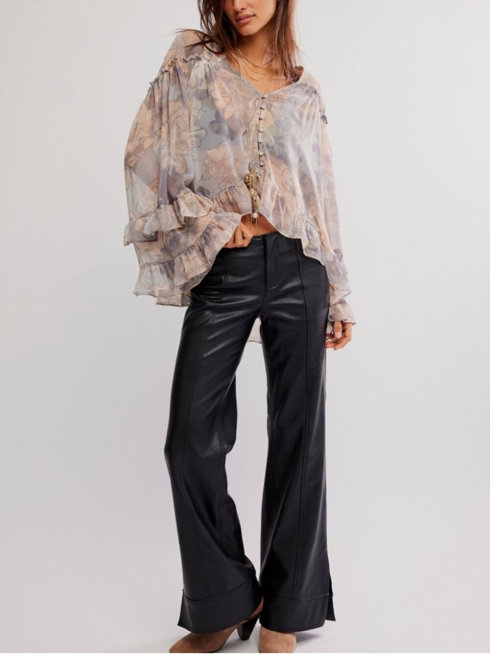 NWT Free People Glow Up Vegan Leather Pants Sz 8